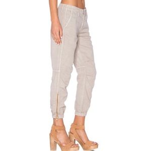 MOTHER Misfit Crop Pants Khaki Zipper Size 30